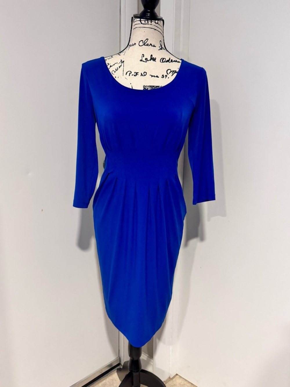 Calvin Klein Cobalt Blue 3/4 length Sleeve Sheath Dress